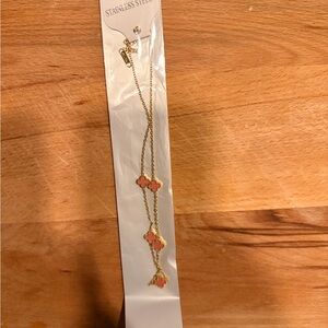 Gold and Pink Gold Filled Clover Necklace